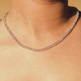 3mm Tennis Necklace - Pink & White - Cernucci