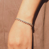 4mm Heart Bracelet - White Gold - Cernucci