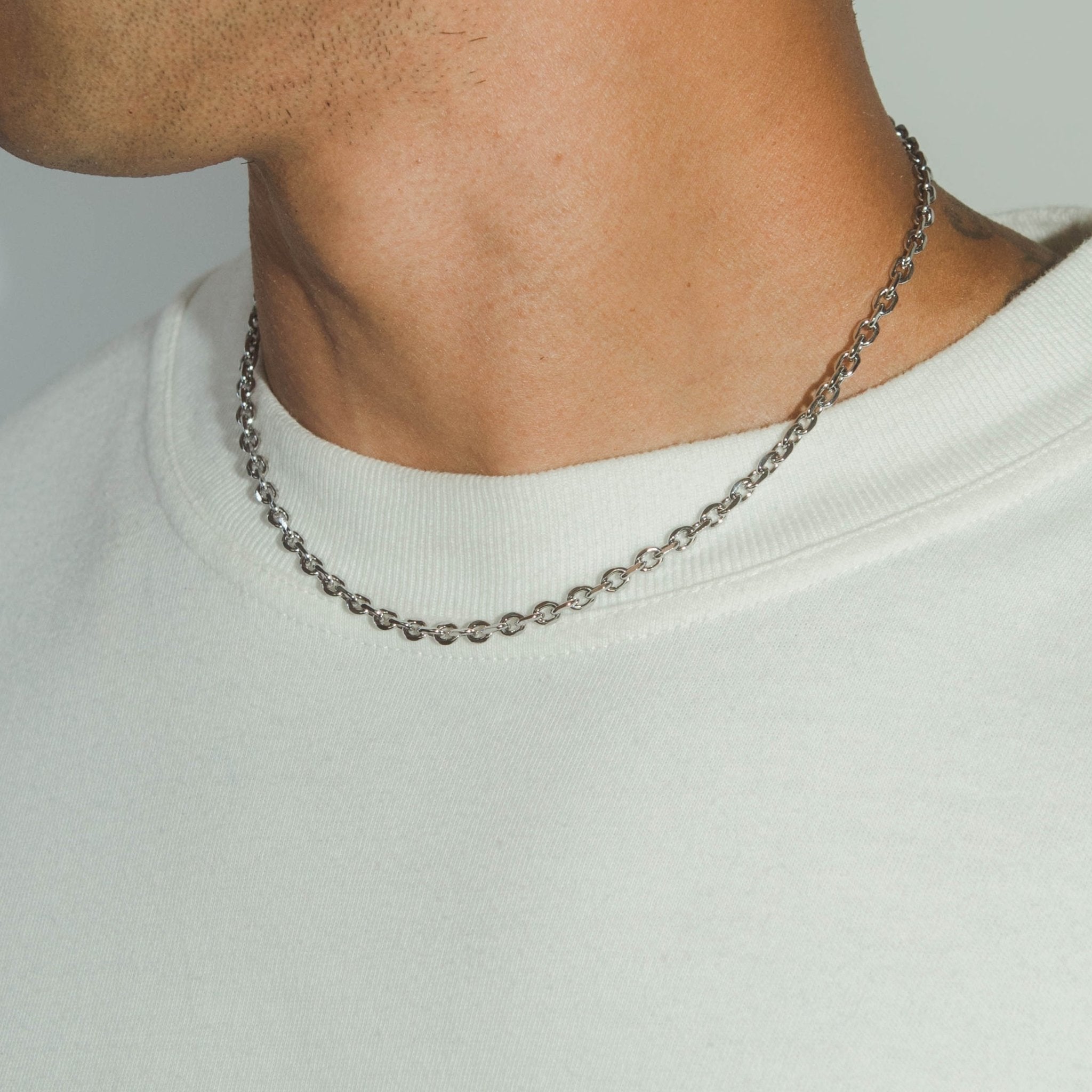 4mm Hermes Link Chain - White Gold - Cernucci