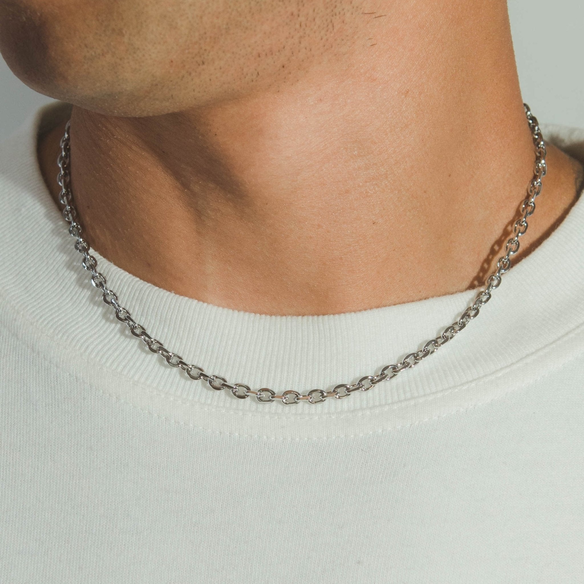 4mm Hermes Link Chain - White Gold - Cernucci