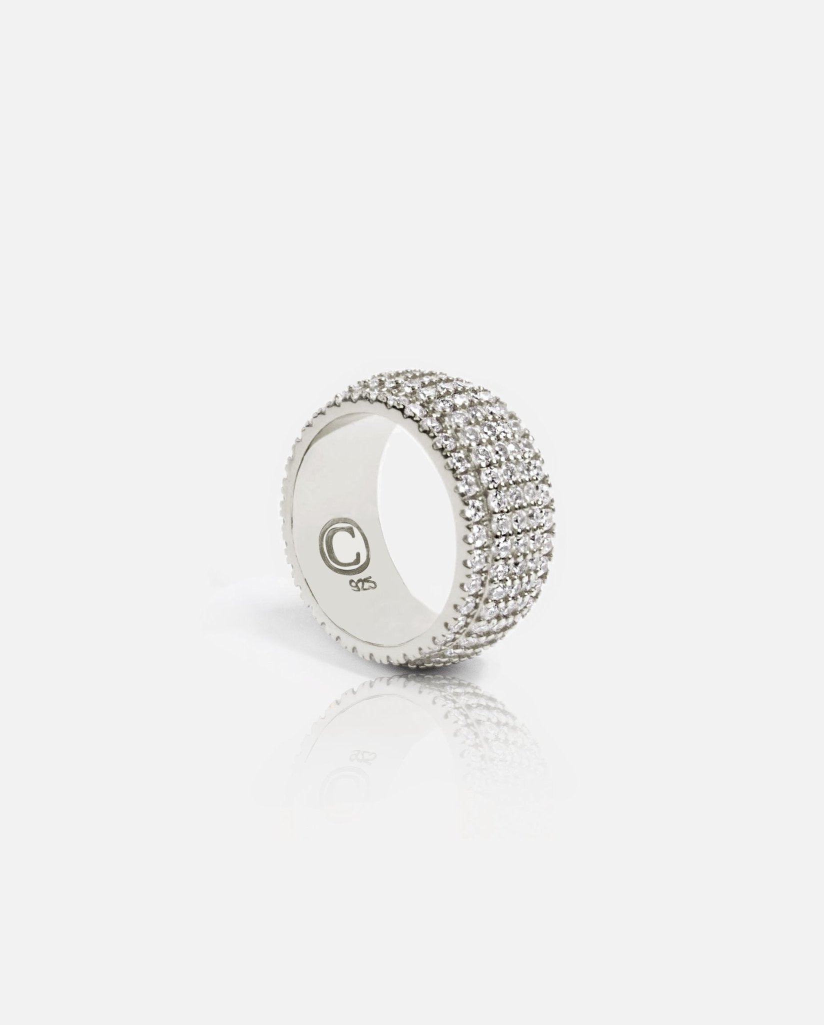 5 Row Band Ring - White Gold - Cernucci