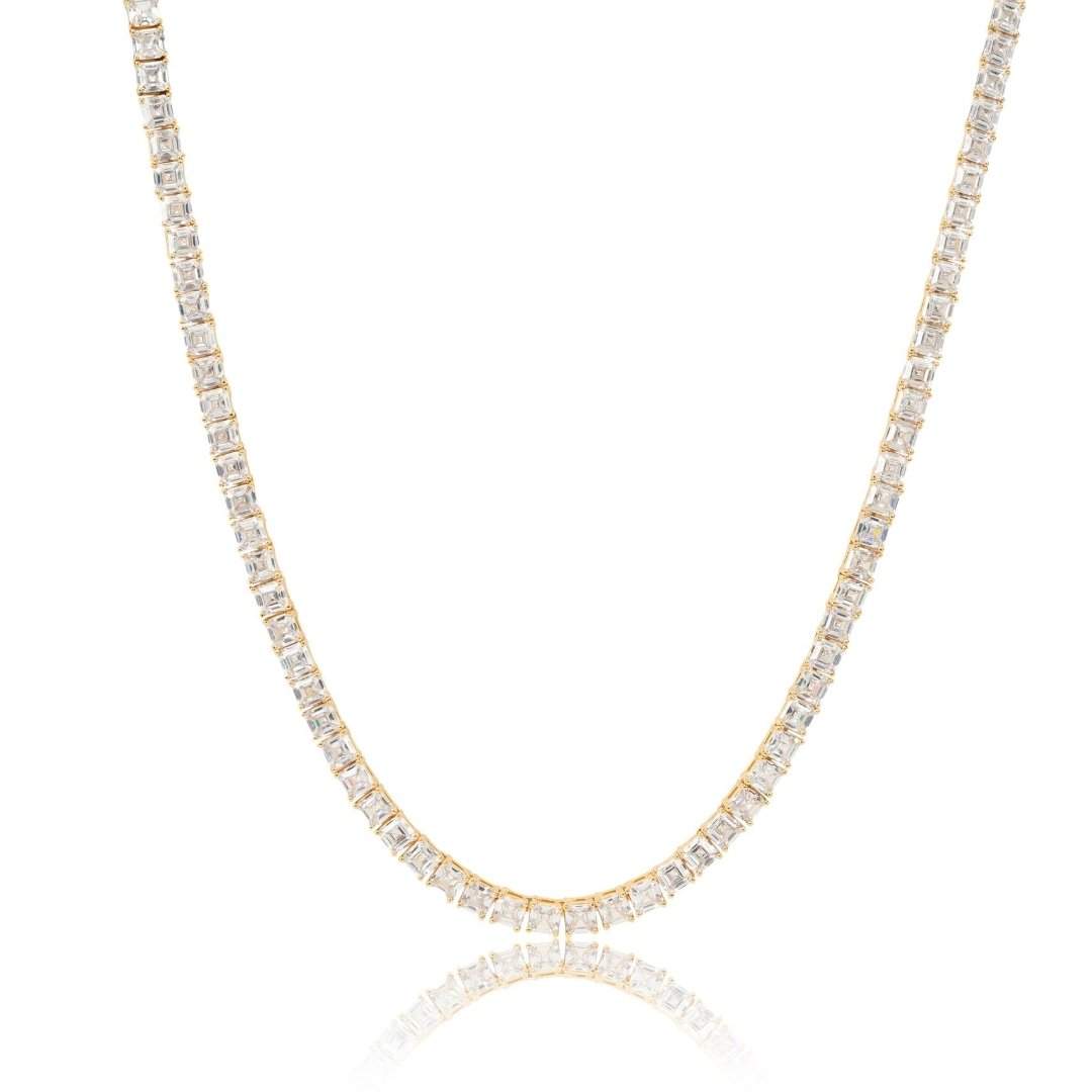 5mm Baguette Tennis Chain - Gold - Cernucci