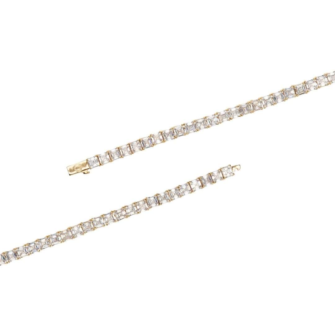 5mm Baguette Tennis Chain - Gold - Cernucci