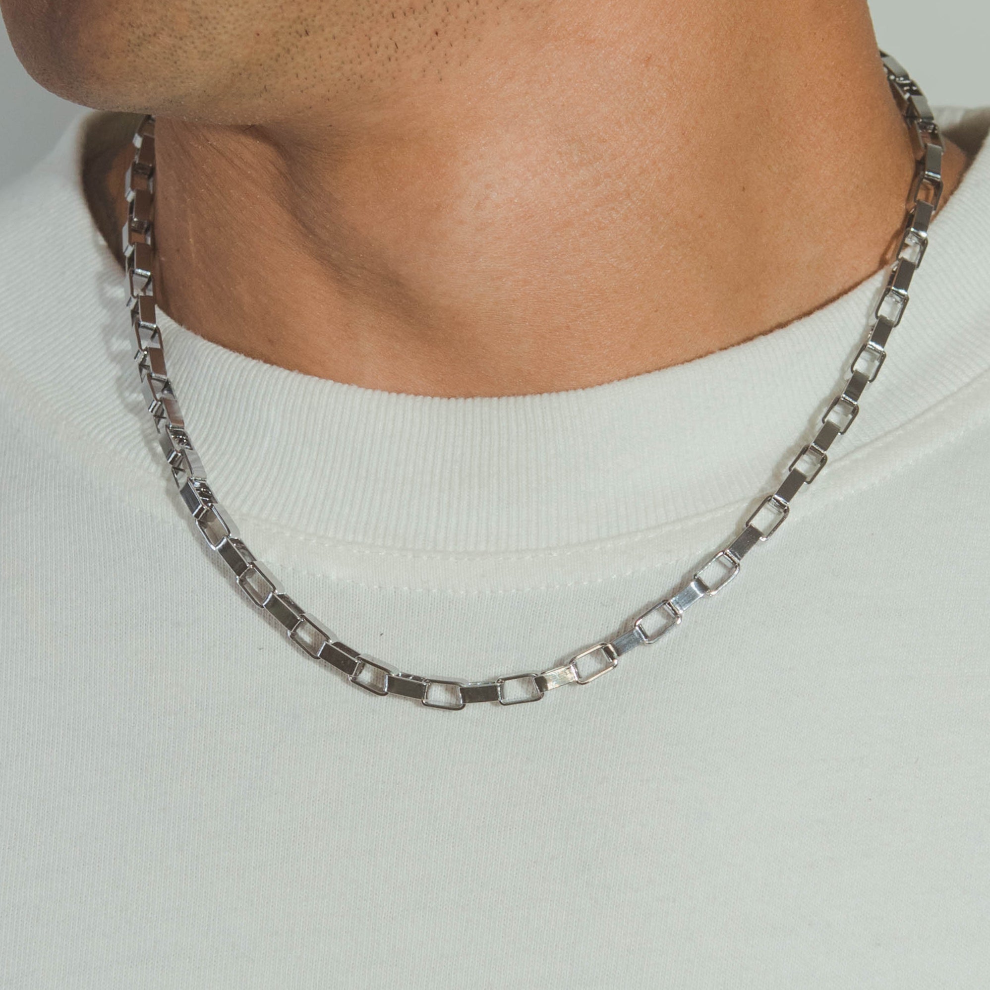 5mm Edge Chain - White Gold - Cernucci