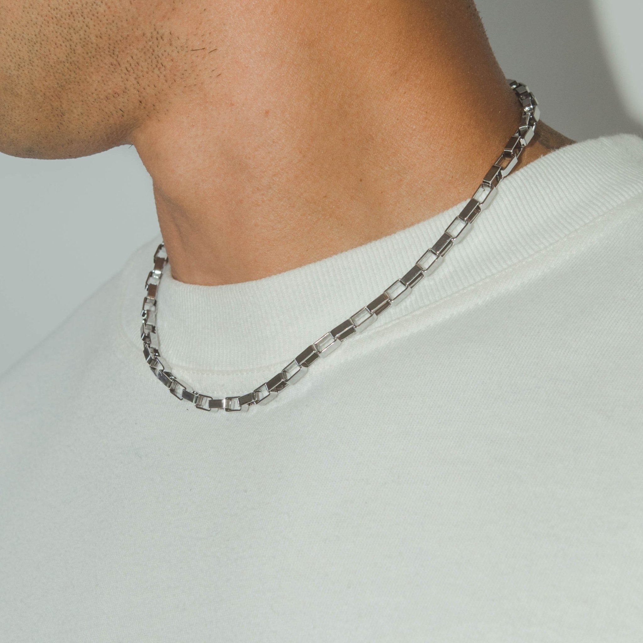 5mm Edge Chain - White Gold - Cernucci