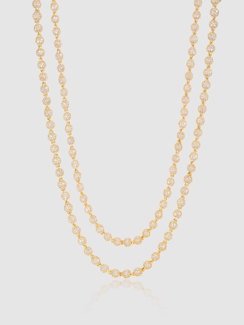 5mm Iced Ball Chain Bundle - Gold - Cernucci