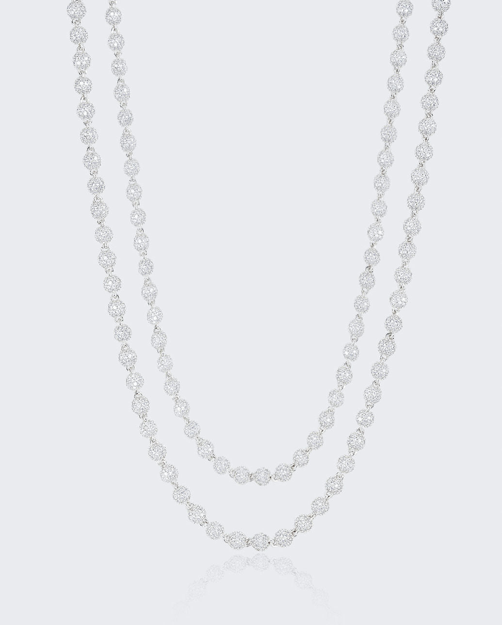 5mm Iced Ball Chain Bundle - White Gold - Cernucci