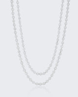 5mm Iced Ball Chain Bundle - White Gold - Cernucci