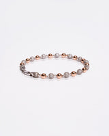5mm Iced & Plain Ball Bracelet - 2 Tone - Cernucci