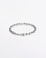 5mm Iced & Plain Ball Bracelet - White Gold - Cernucci