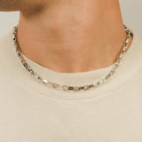 5mm Long Box Chain - White Gold - Cernucci
