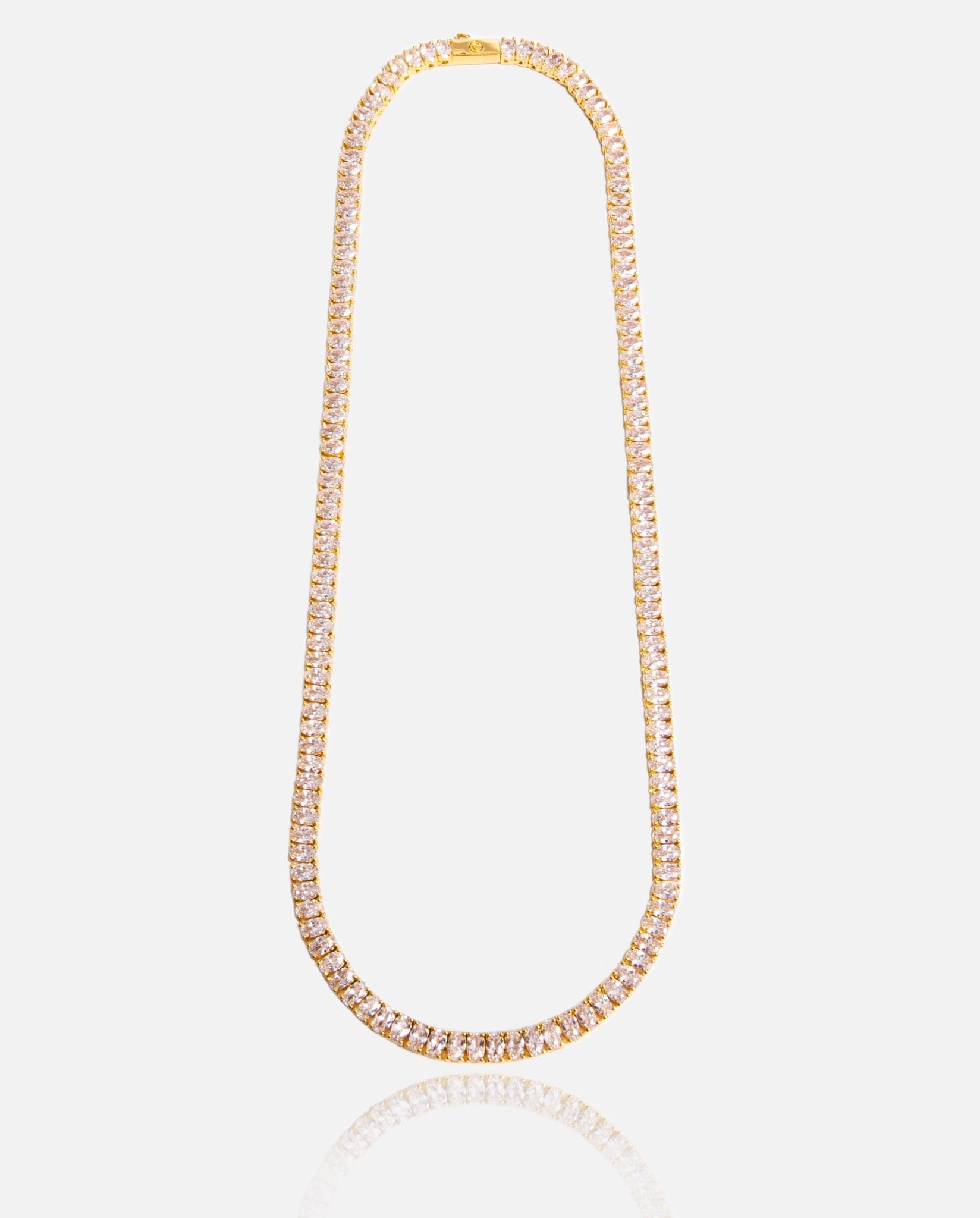 5mm Oval Tennis Chain - Gold - Cernucci