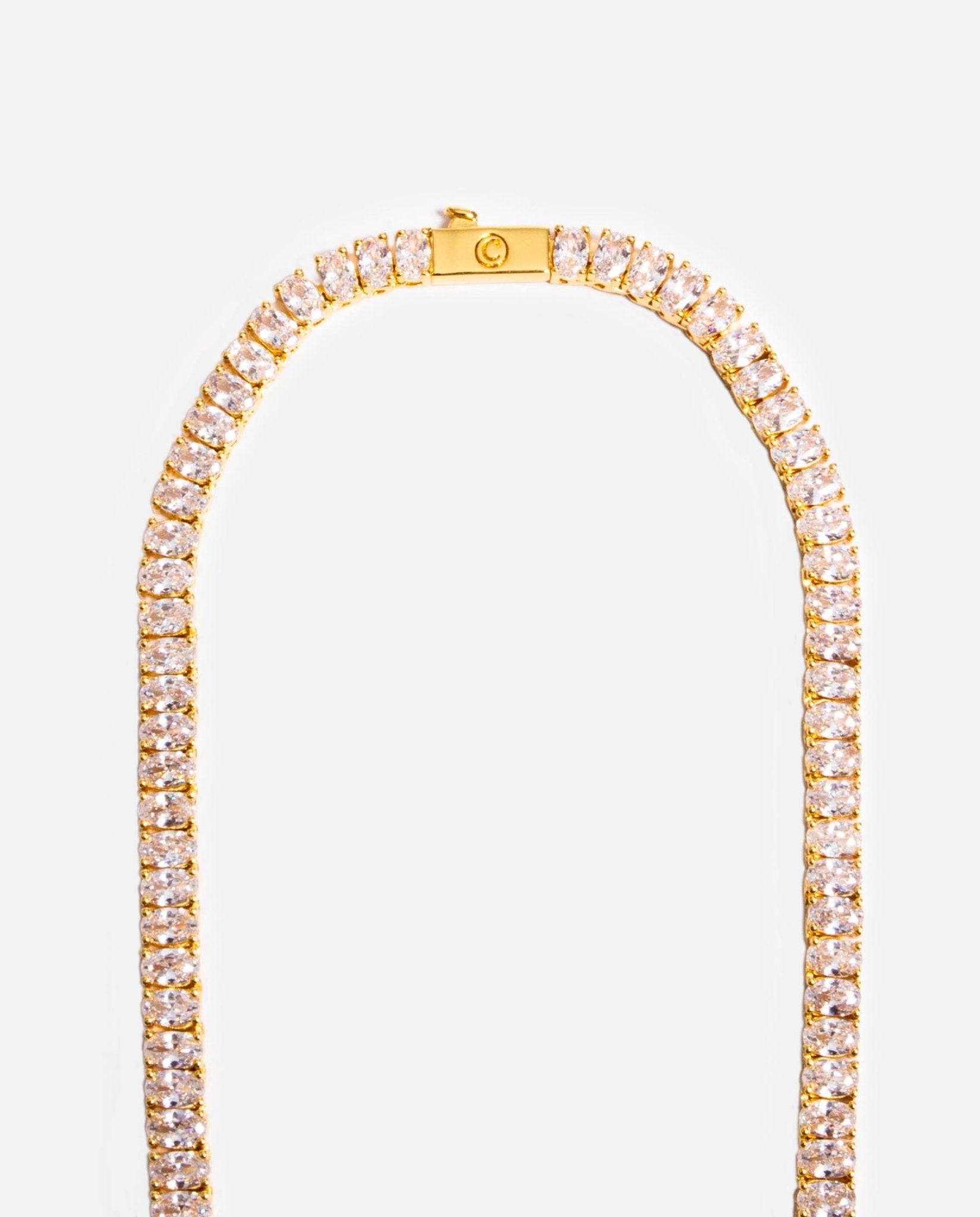 5mm Oval Tennis Chain - Gold - Cernucci