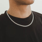 5mm Oval Tennis Chain - White Gold - Cernucci