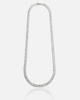 5mm Oval Tennis Chain - White Gold - Cernucci