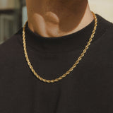 5mm Rope Chain - Gold - Cernucci