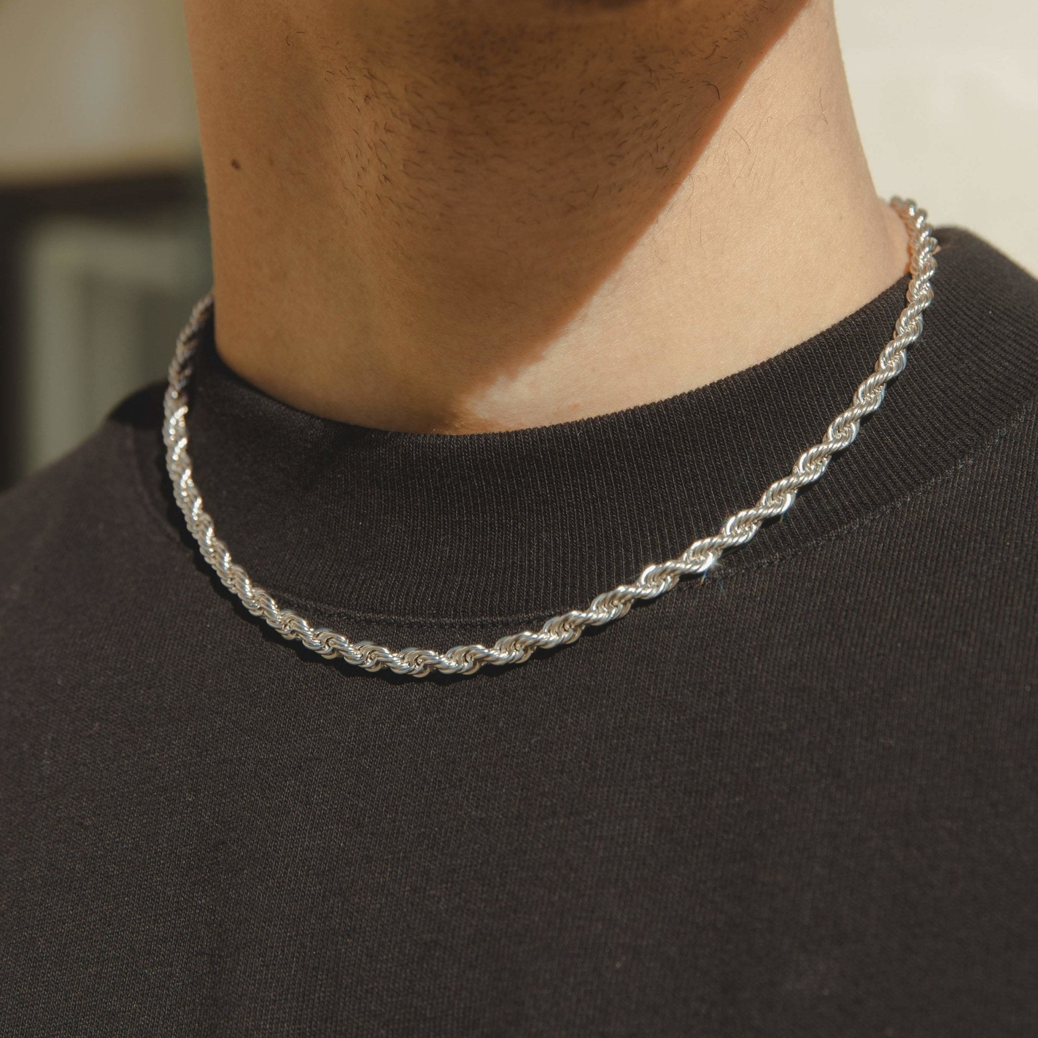 5mm Rope Chain - White Gold - Cernucci