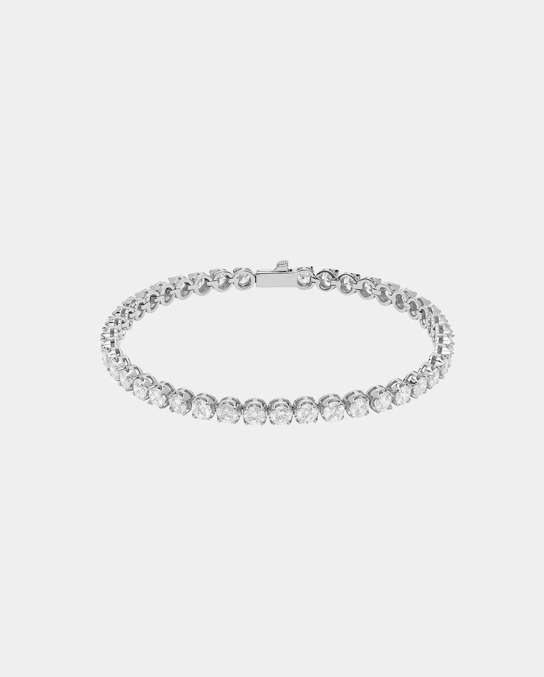 5mm Round Tennis Bracelet - White Gold - Cernucci