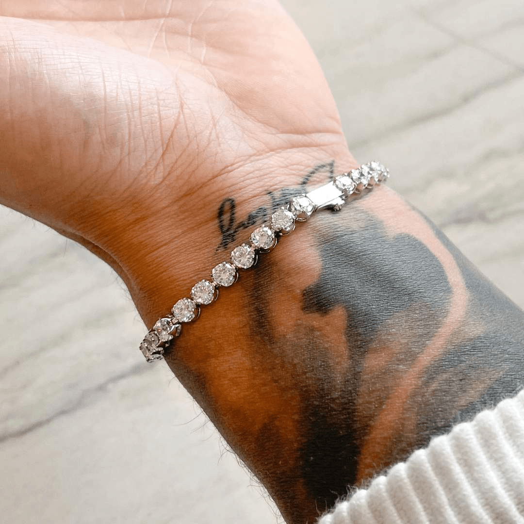 5mm Round Tennis Bracelet - White Gold - Cernucci