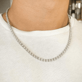 5mm Round Tennis Chain - White Gold - Cernucci