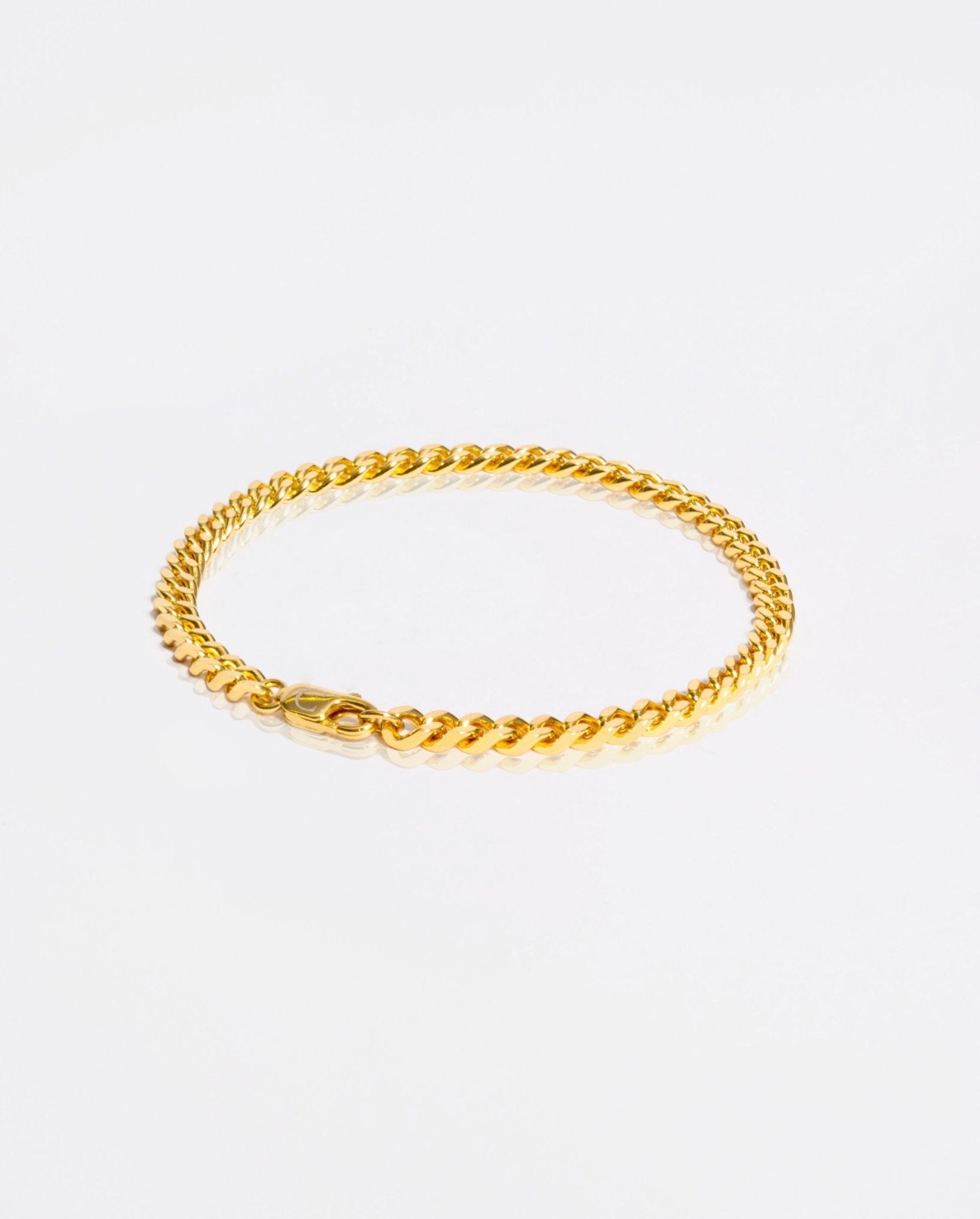 5mm Square Cuban Bracelet - Gold - Cernucci