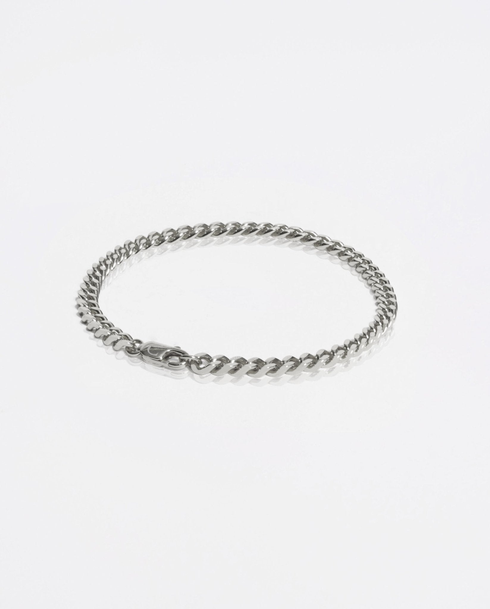 5mm Square Cuban Bracelet - White Gold - Cernucci