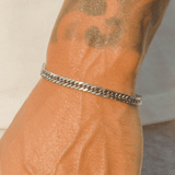 5mm Square Cuban Bracelet - White Gold - Cernucci