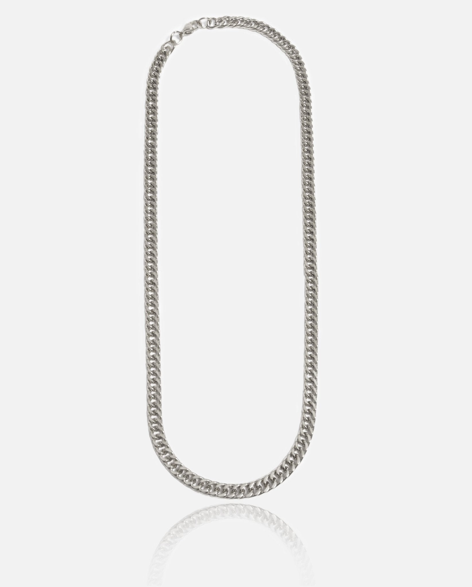 5mm Square Cuban Chain - White Gold - Cernucci