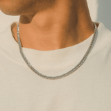 5mm Square Cuban Chain - White Gold - Cernucci