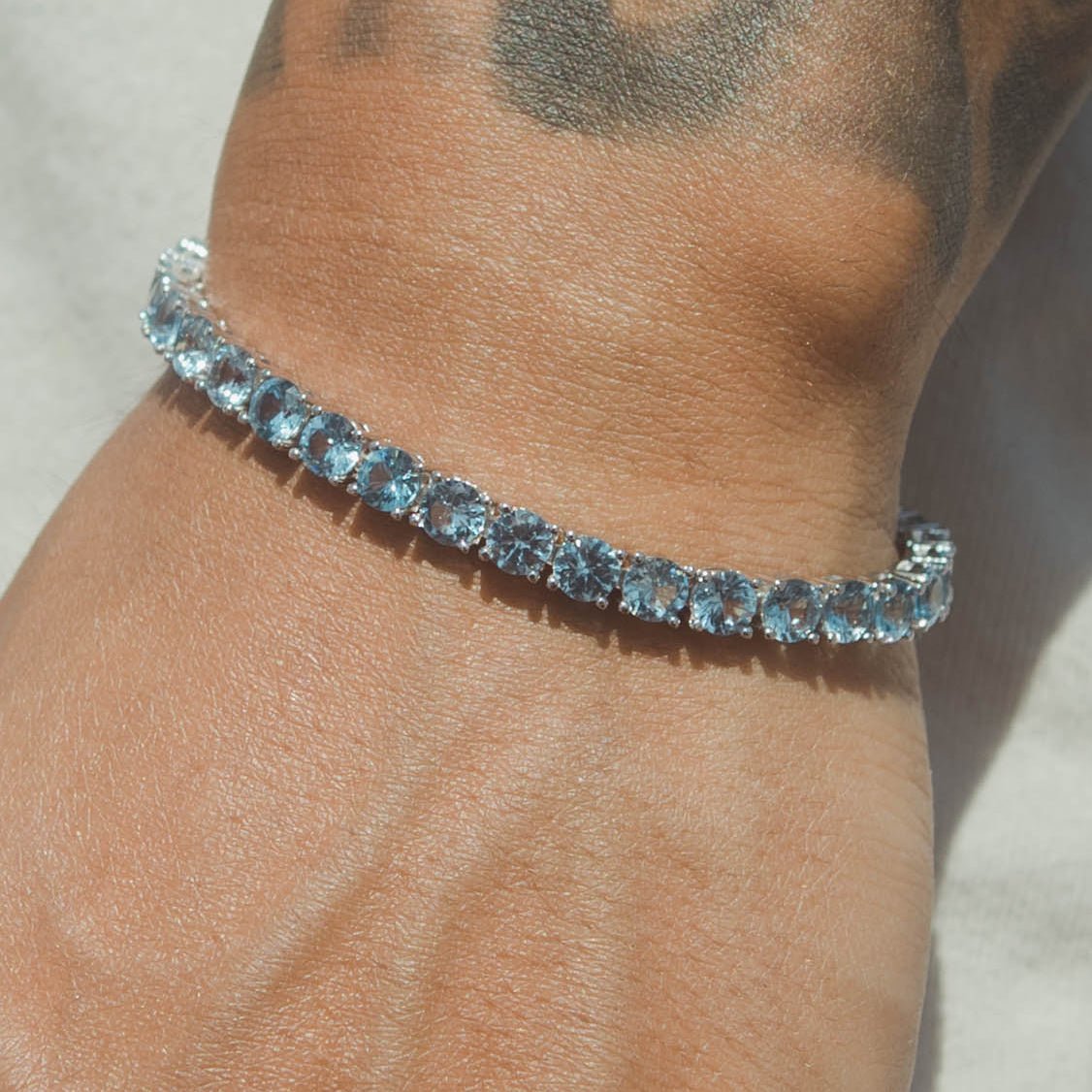 5mm Tennis Bracelet - Pale Blue - Cernucci