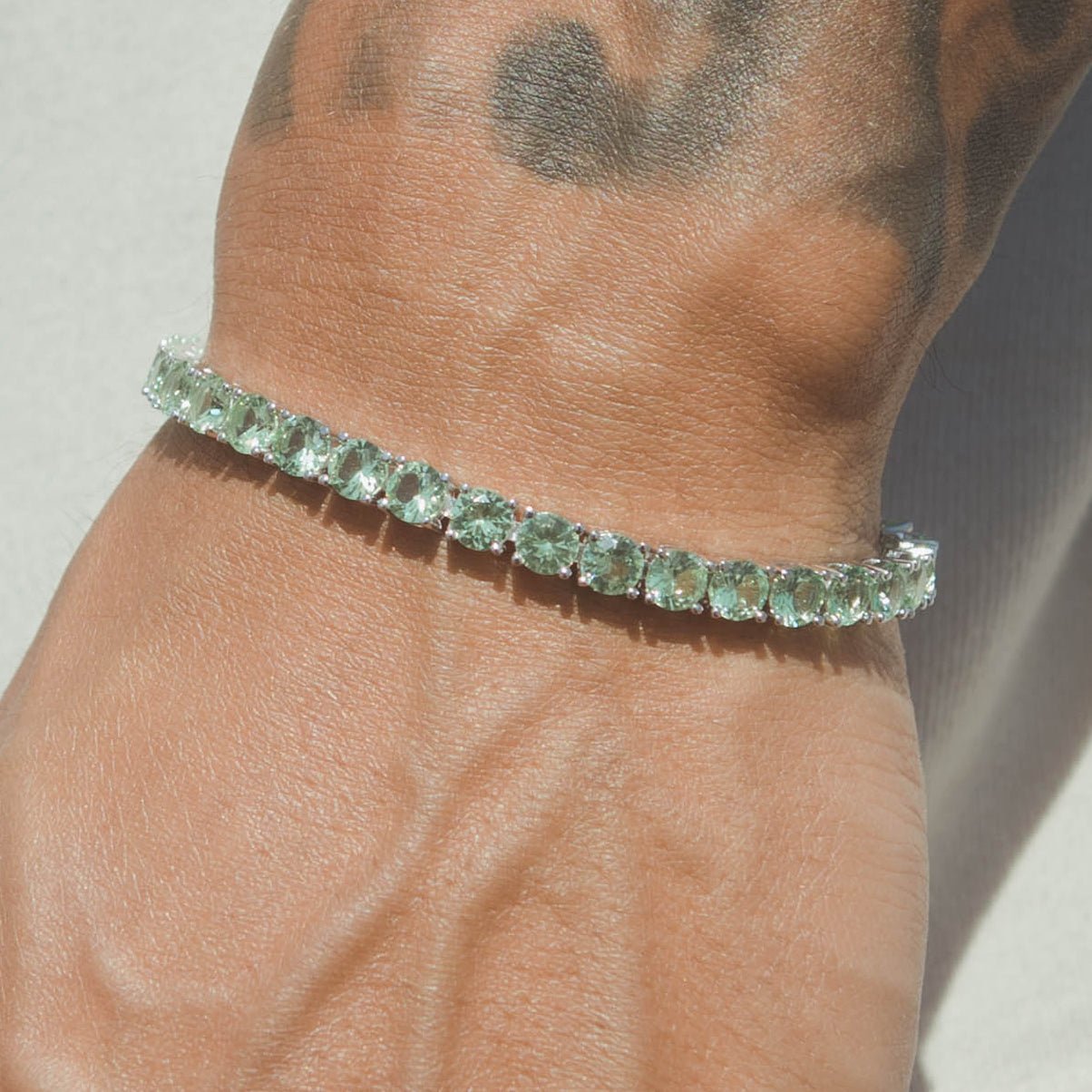 5mm Tennis Bracelet - Pale Green - Cernucci