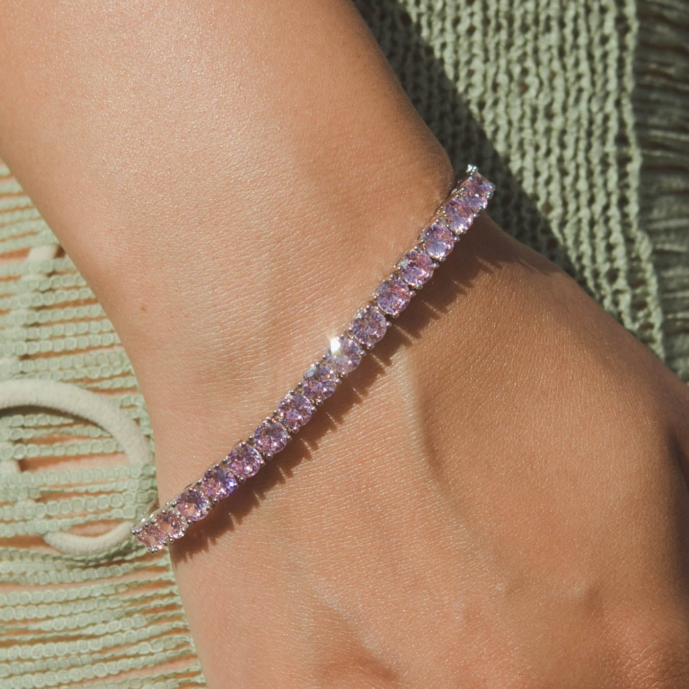 5mm Tennis Bracelet - Pastel Pink - Cernucci