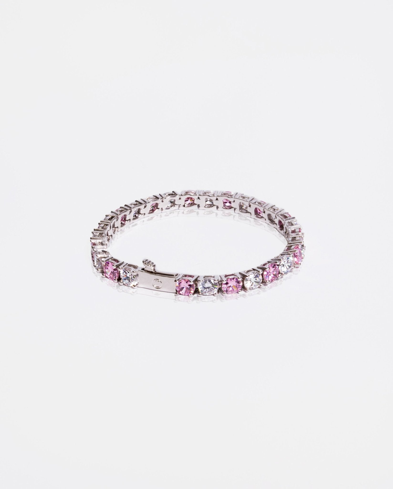 5mm Tennis Bracelet - Pink & White - Cernucci