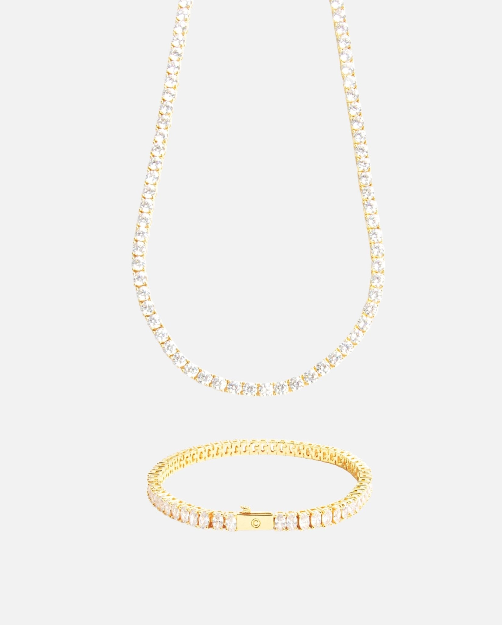 5mm Tennis Chain + Bracelet Bundle - Gold - Cernucci