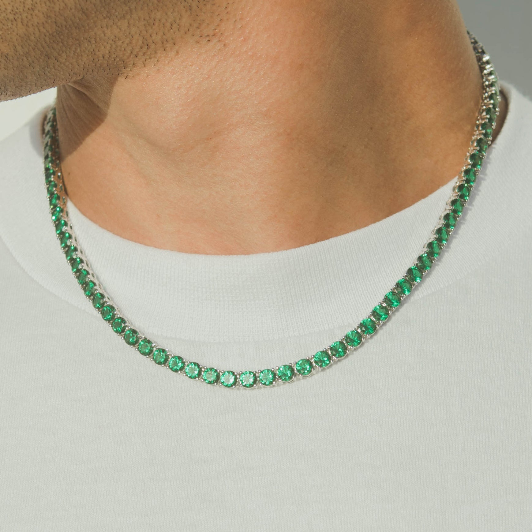 5mm Tennis Chain - Green - Cernucci