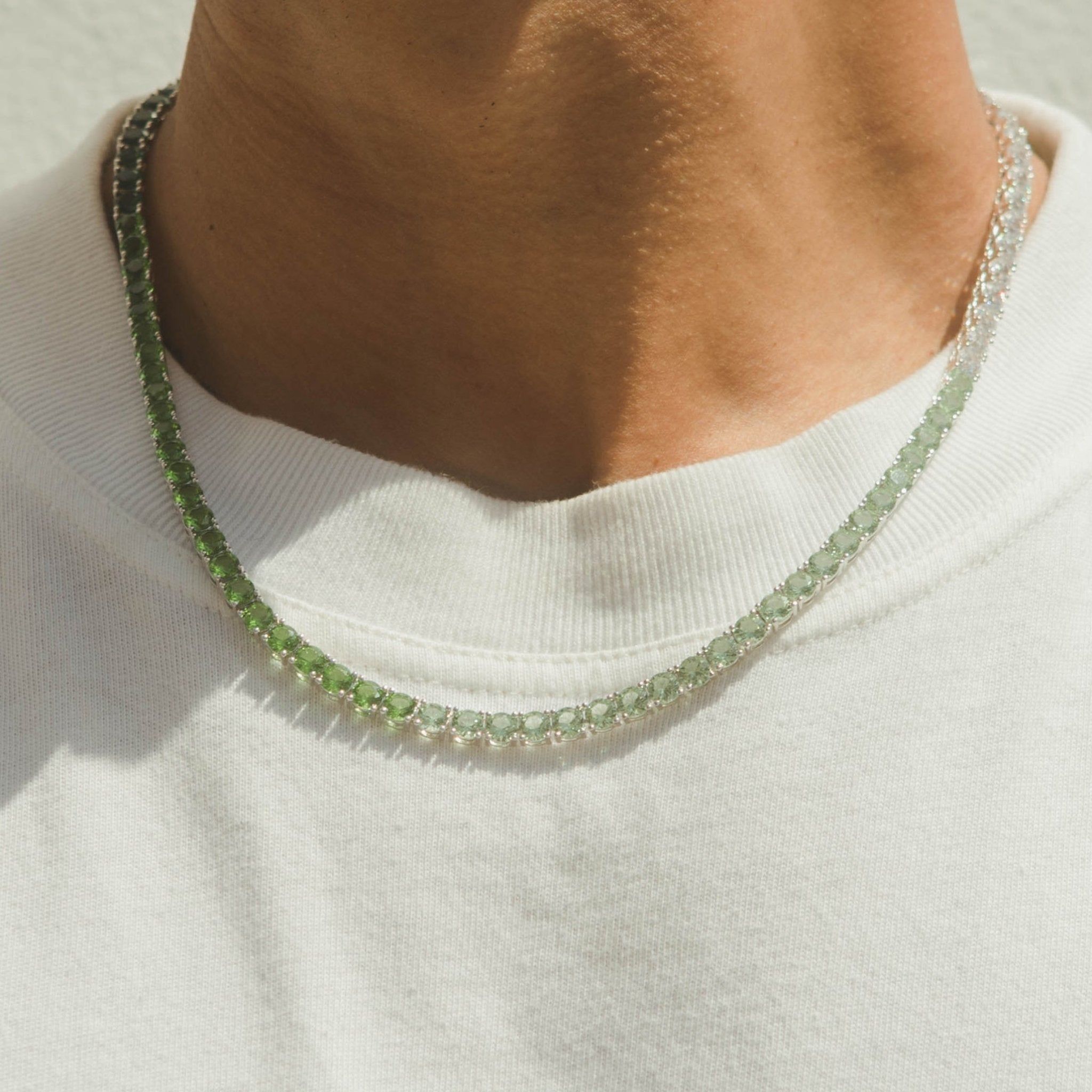 5mm Tennis Chain - Green Graduated - Cernucci