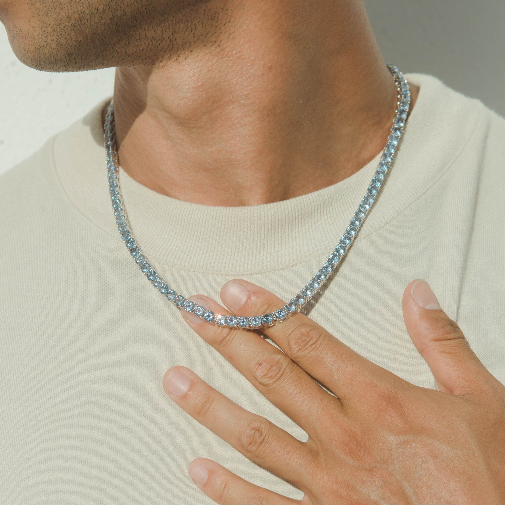 5mm Tennis Chain - Pale Blue - Cernucci
