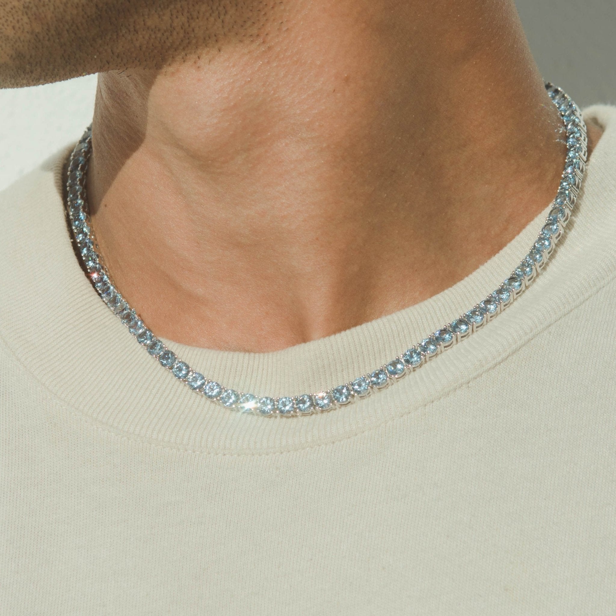 5mm Tennis Chain - Pale Blue - Cernucci