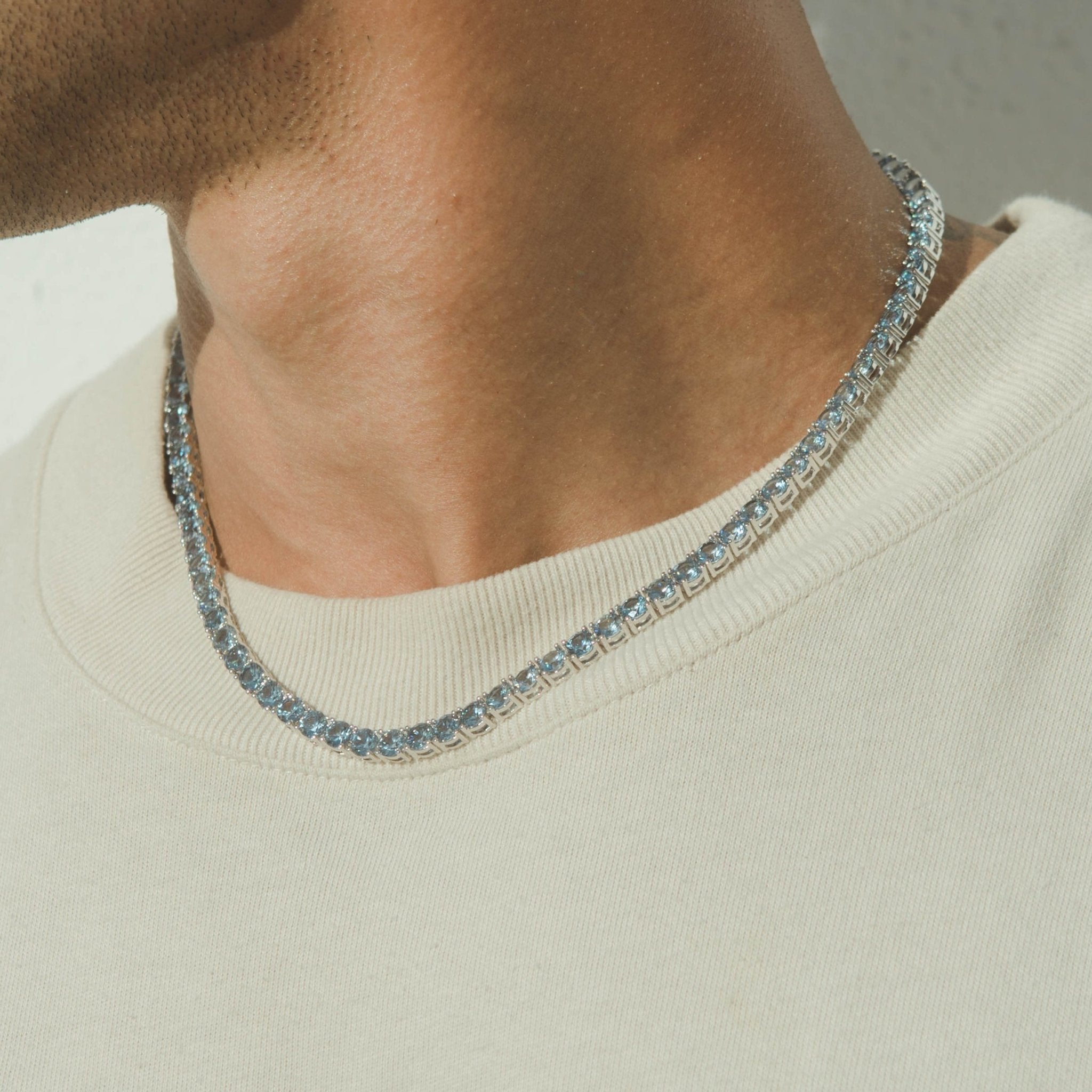 5mm Tennis Chain - Pale Blue - Cernucci