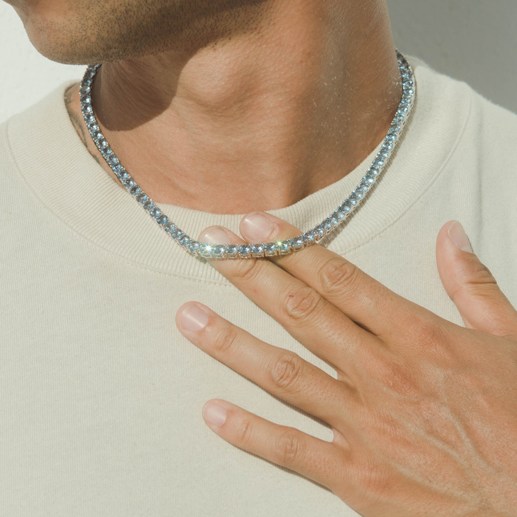 5mm Tennis Chain - Pale Blue - Cernucci