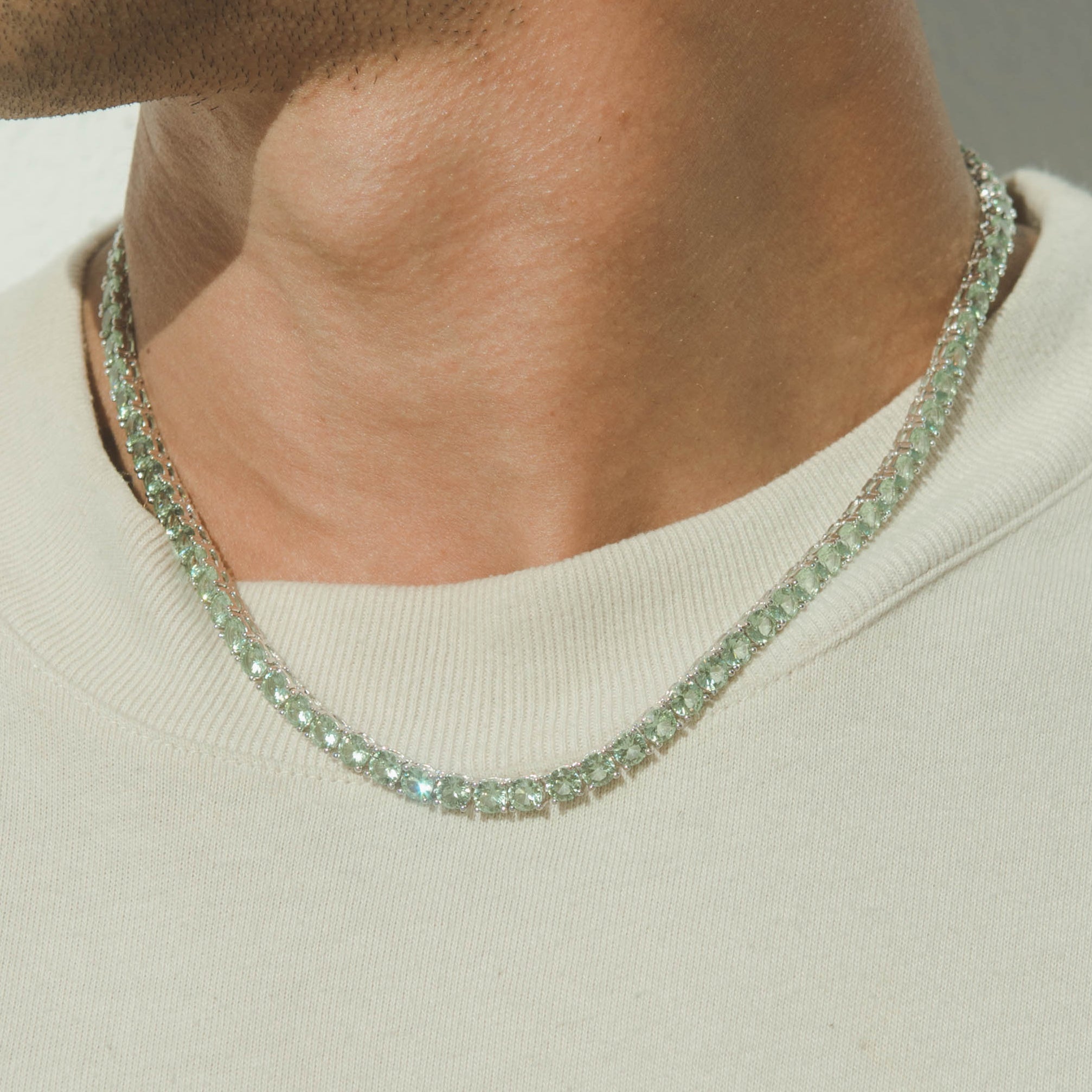 5mm Tennis Chain - Pale Green - Cernucci