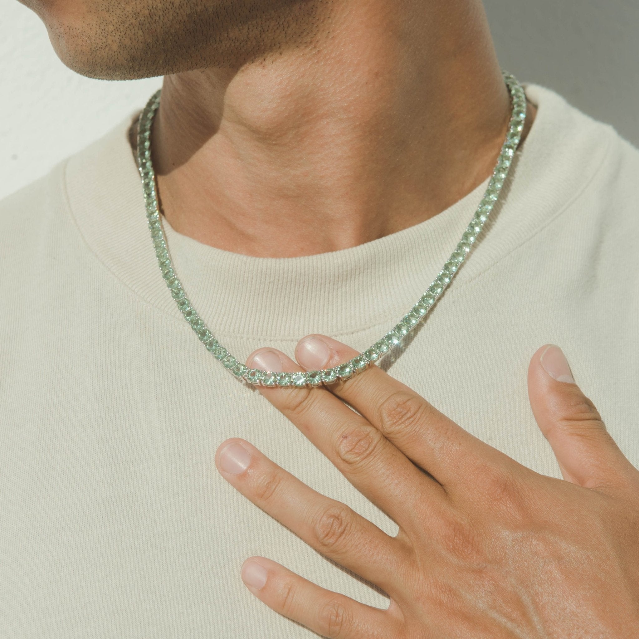 5mm Tennis Chain - Pale Green - Cernucci