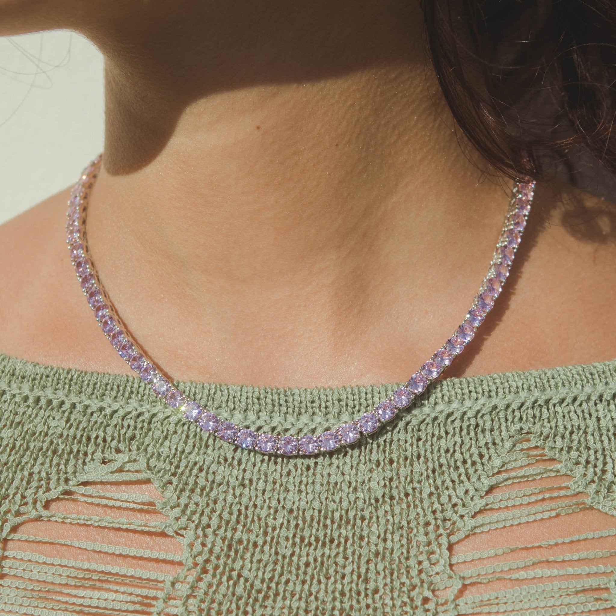 5mm Tennis Chain - Pastel Pink - Cernucci