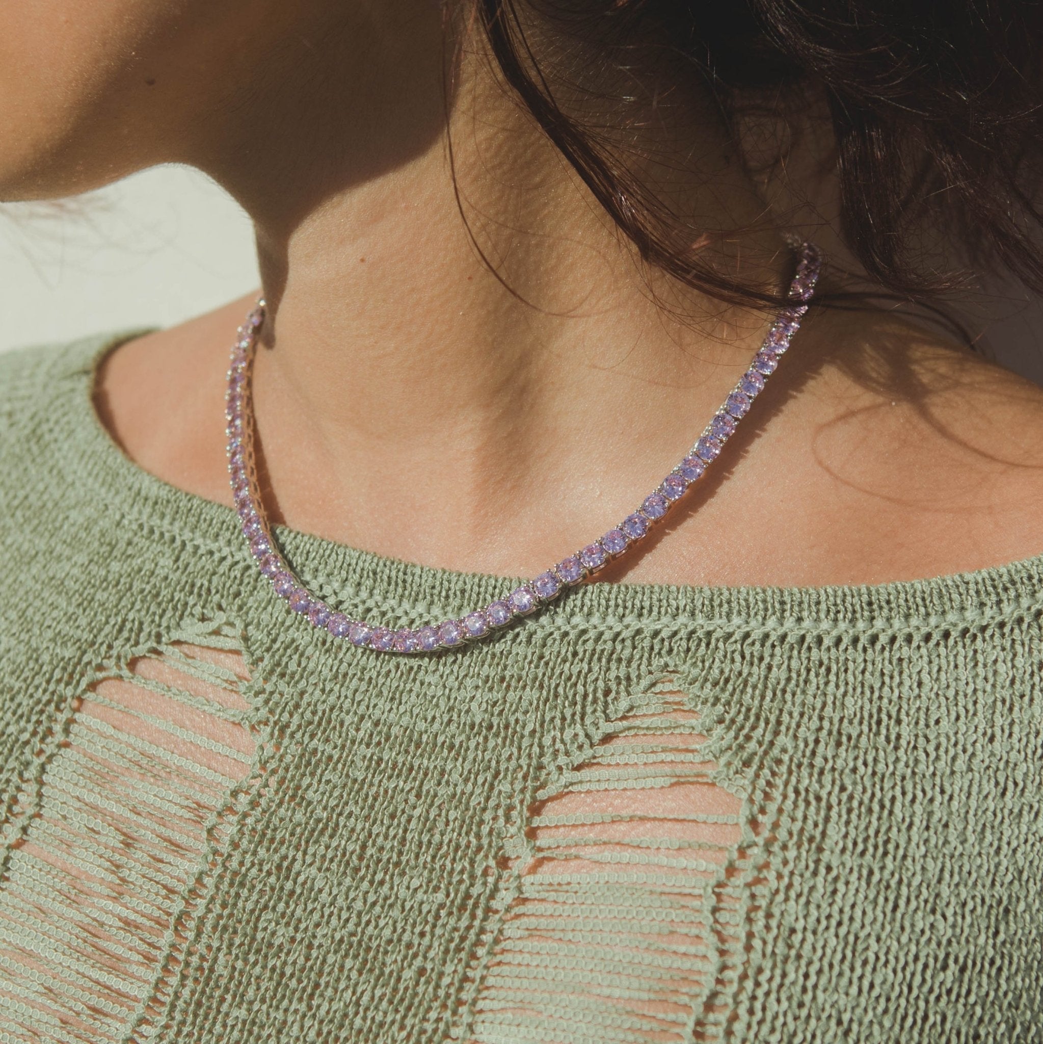 5mm Tennis Chain - Pastel Pink - Cernucci
