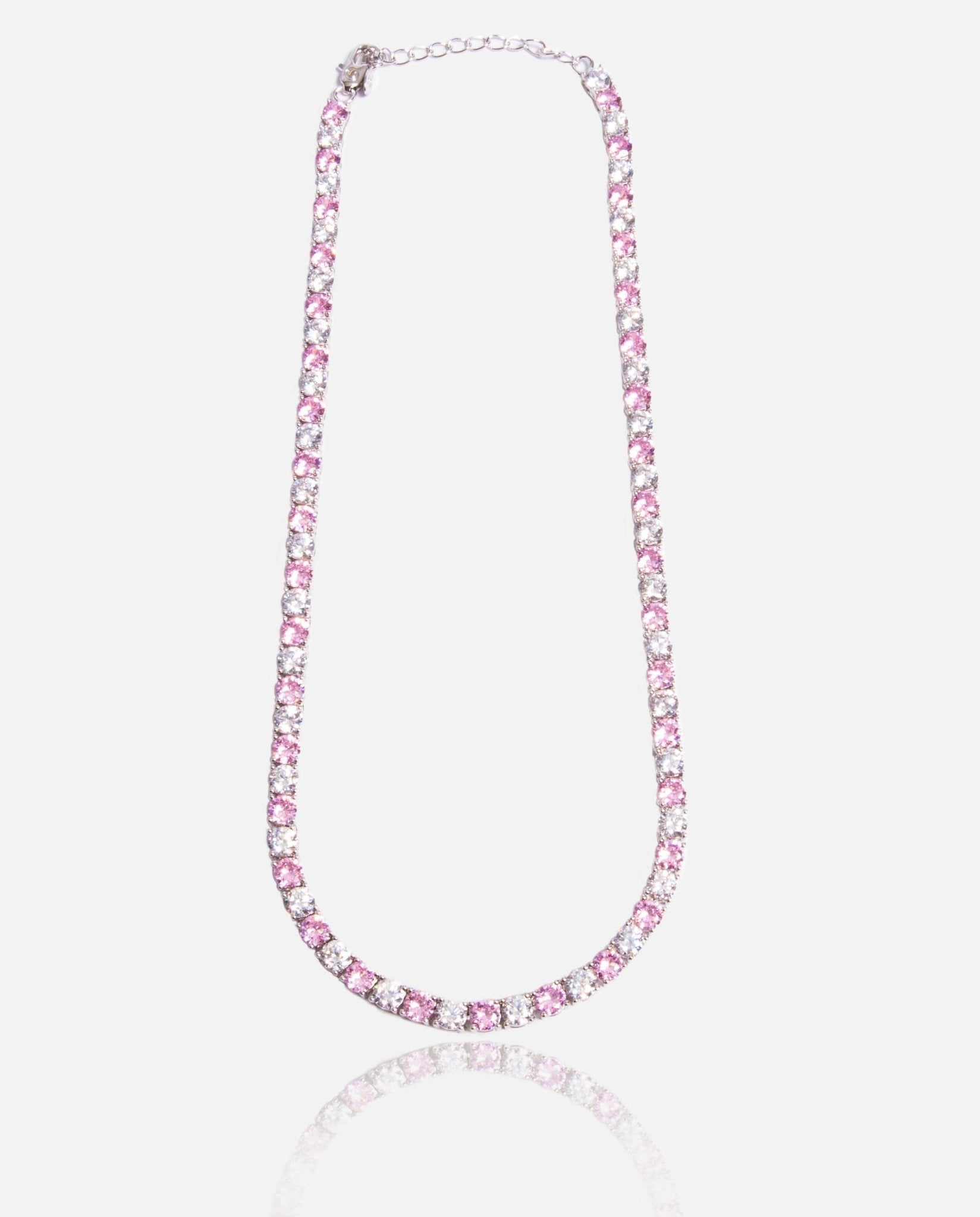 5mm Tennis Necklace - Pink & White - Cernucci