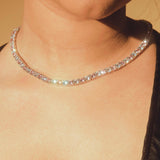 5mm Tennis Necklace - Pink & White - Cernucci