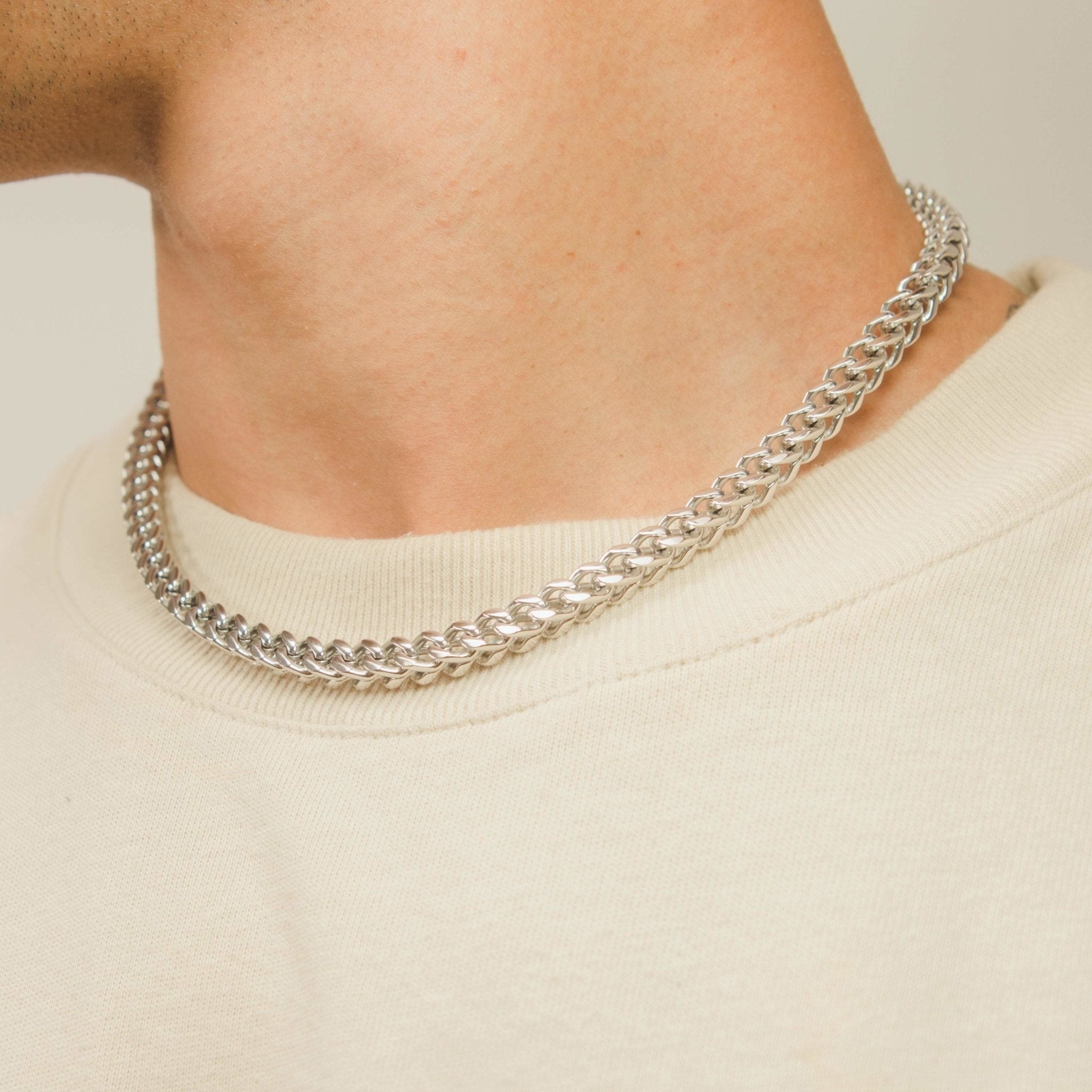6mm Franco Chain - White Gold - Cernucci
