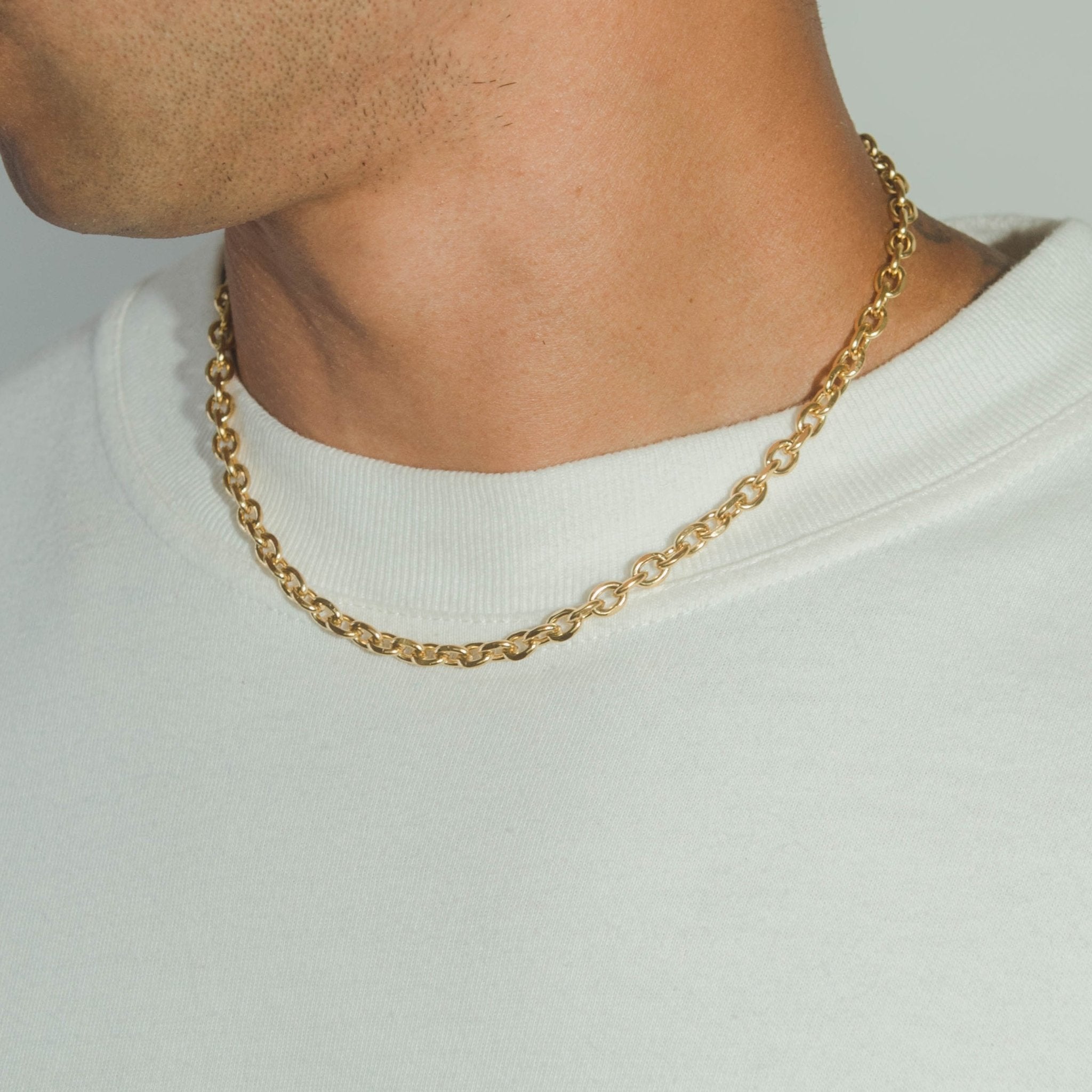 6mm Hermes Link Chain - Gold - Cernucci