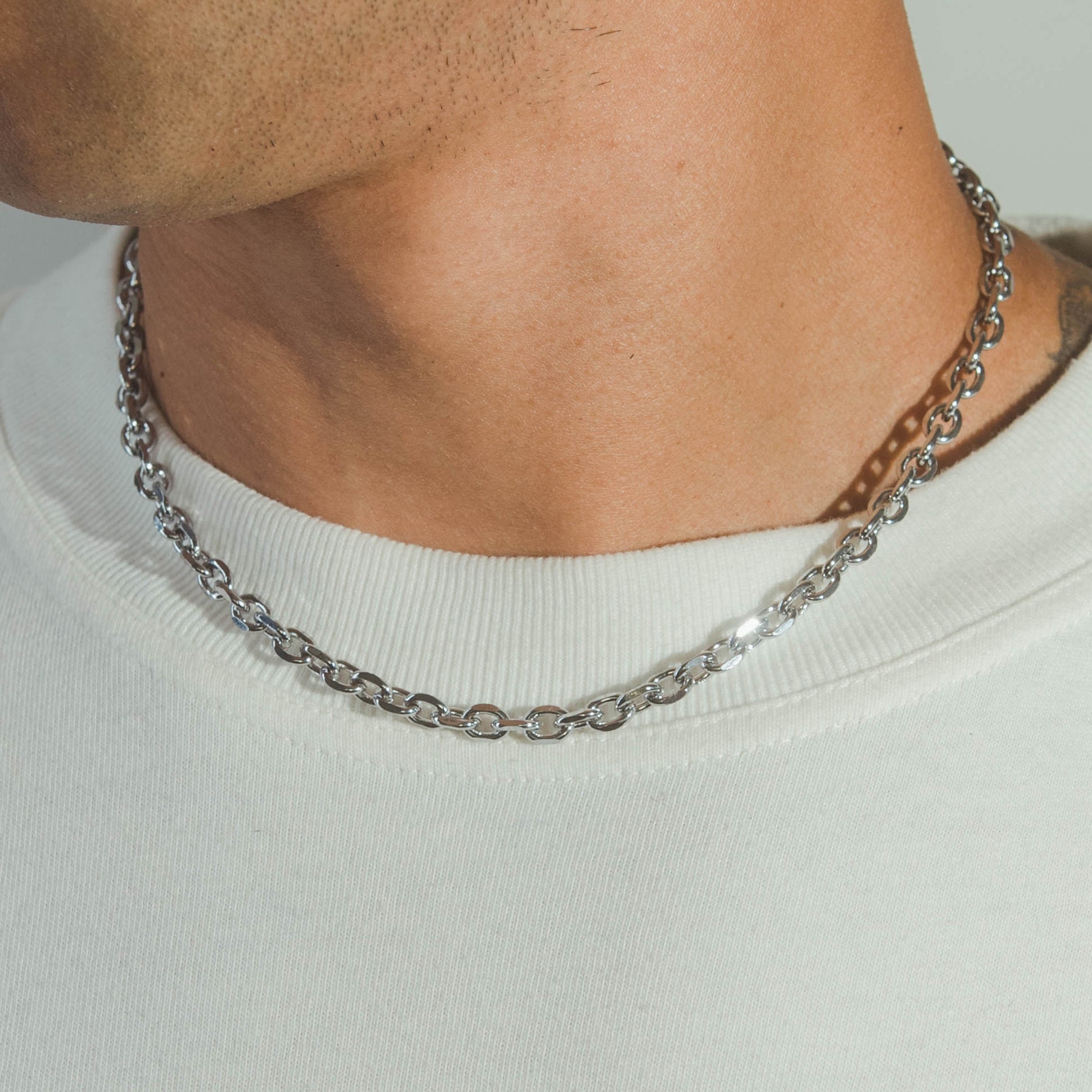 6mm Hermes Link Chain - White Gold - Cernucci