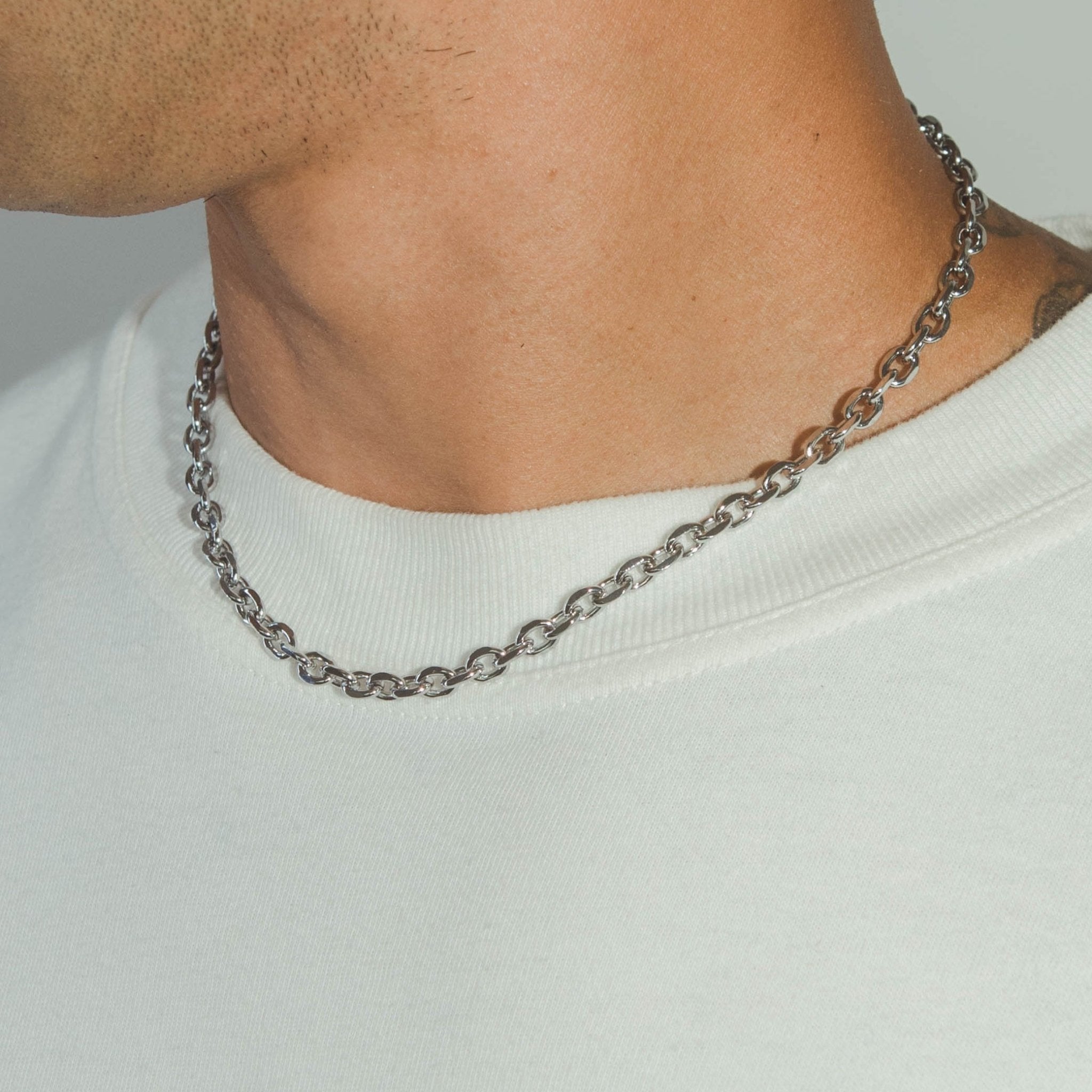 6mm Hermes Link Chain - White Gold - Cernucci